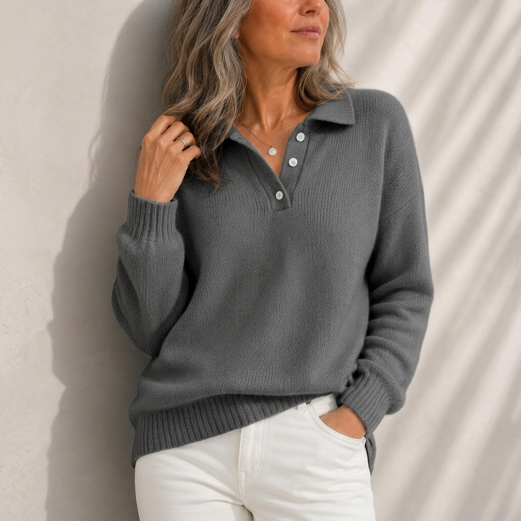 Aelis - Camisola com gola polo de toque suave