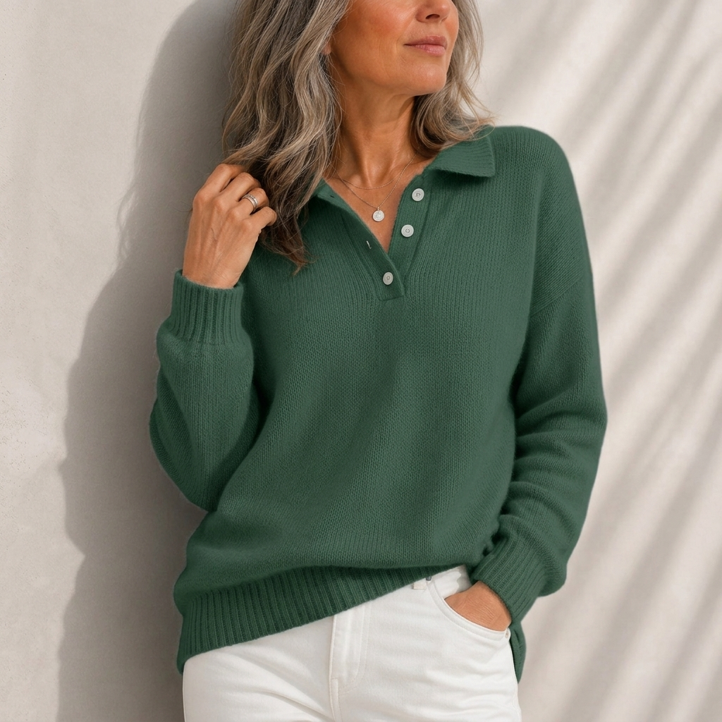 Aelis - Camisola com gola polo de toque suave