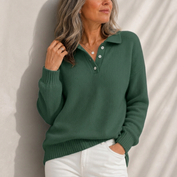 Aelis - Camisola com gola polo de toque suave