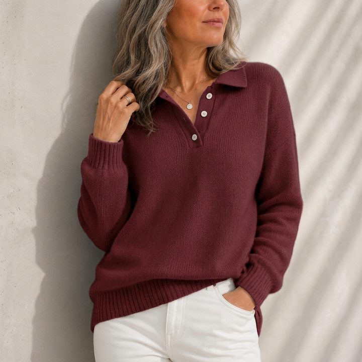 Aelis - Camisola com gola polo de toque suave