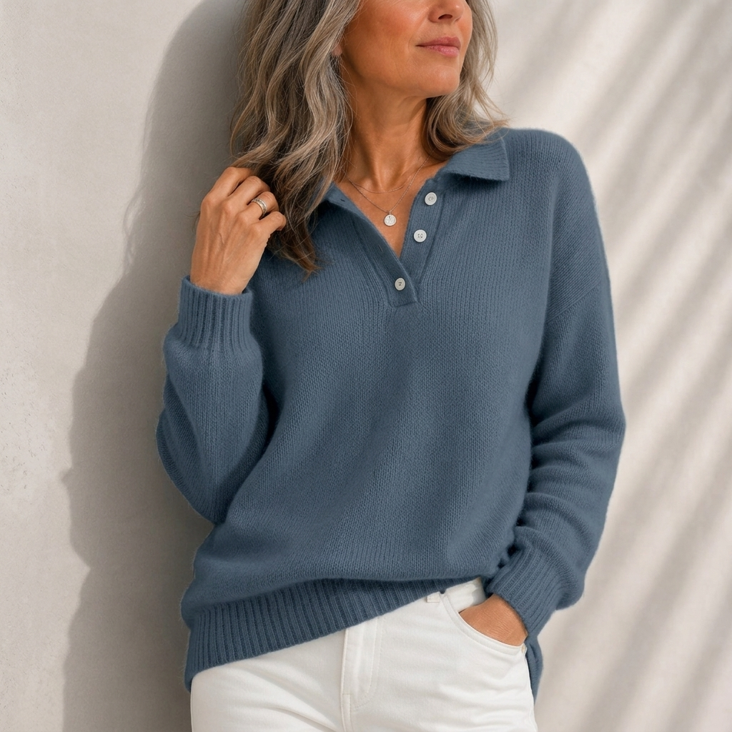 Aelis - Camisola com gola polo de toque suave