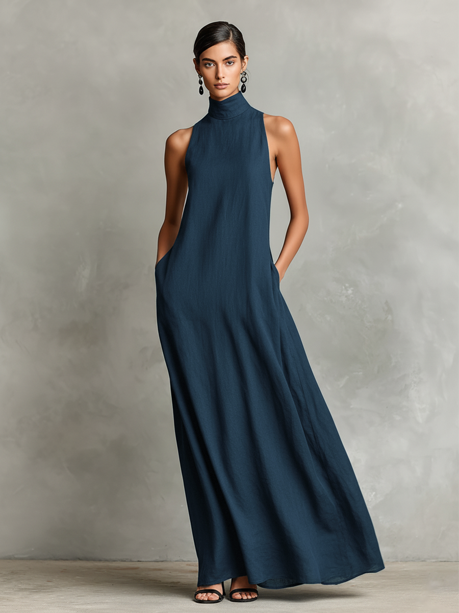 Adelaide - Vestido comprido em linho leve