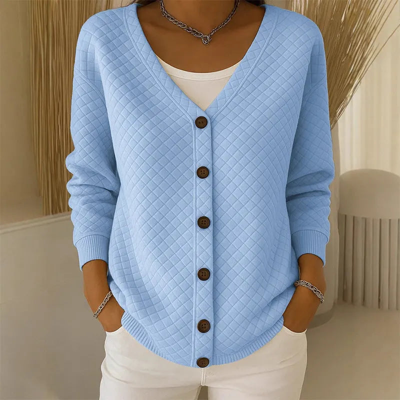 Delavie - Cardigan em malha acolchoada com botões