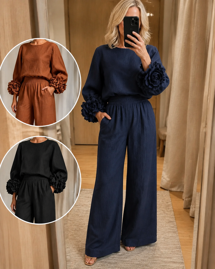 Alouenne - Conjunto de duas peças em linho arejado