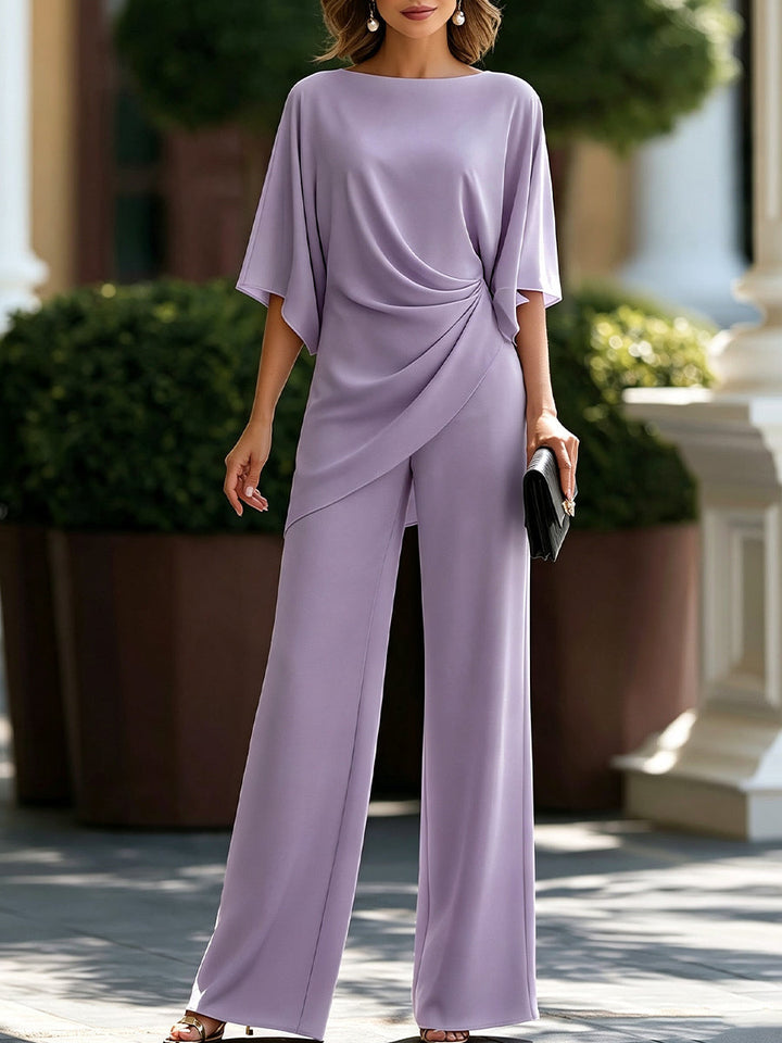 Laurisse - conjunto elegante de duas peças com mangas tipo capa