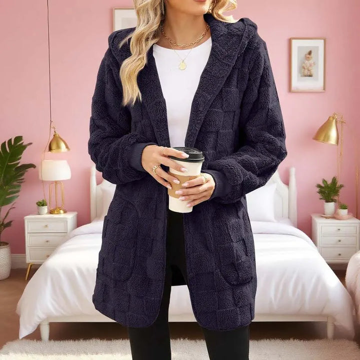 Zinnabelle - Cardigan com capuz em textura de peluche