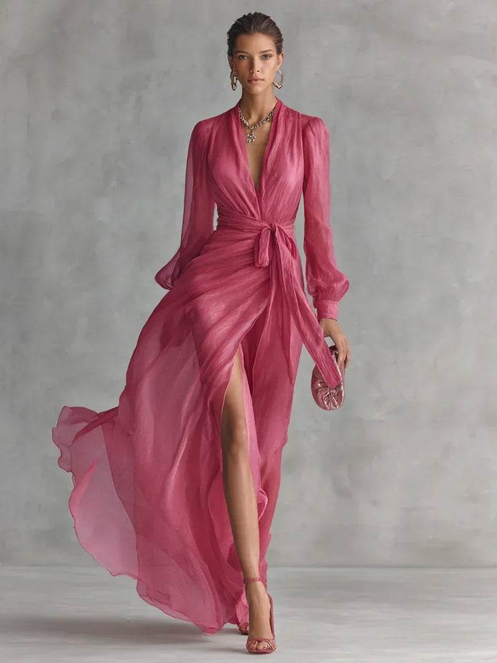 Caelissea - Vestido comprido acetinado