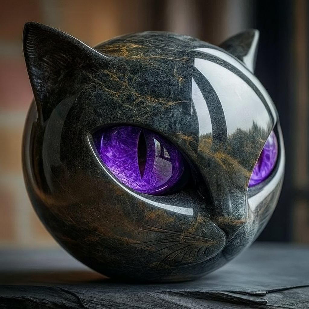 Bellanora - Ornamento escultural em forma de cabeça de gato