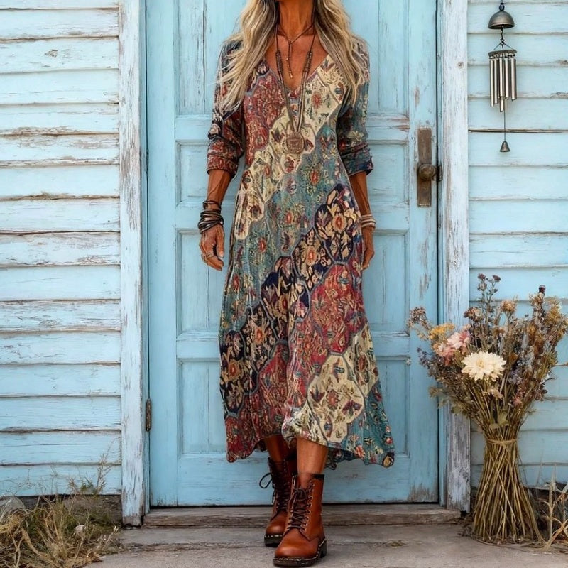 Brialora - Vestido maxi de verão arejado
