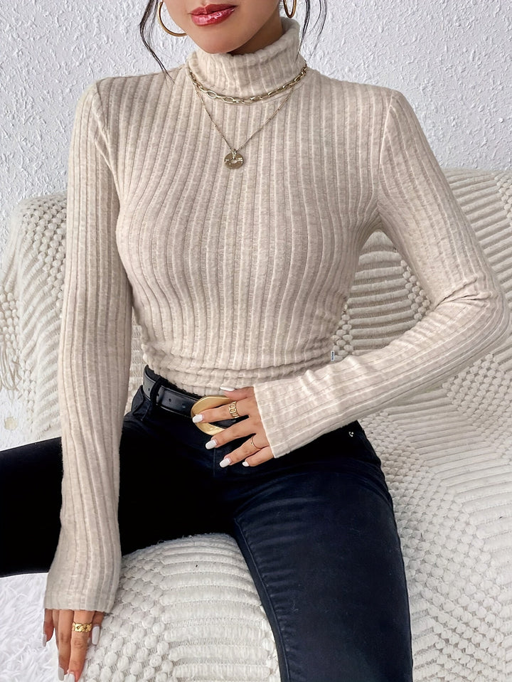 Amity - Camisola de gola alta com toque suave