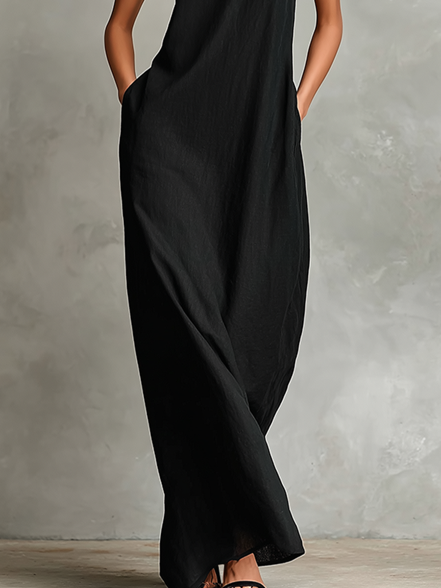 Adelaide - Vestido comprido em linho leve