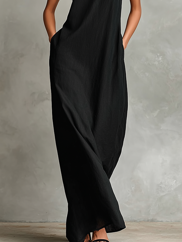 Adelaide - Vestido comprido em linho leve