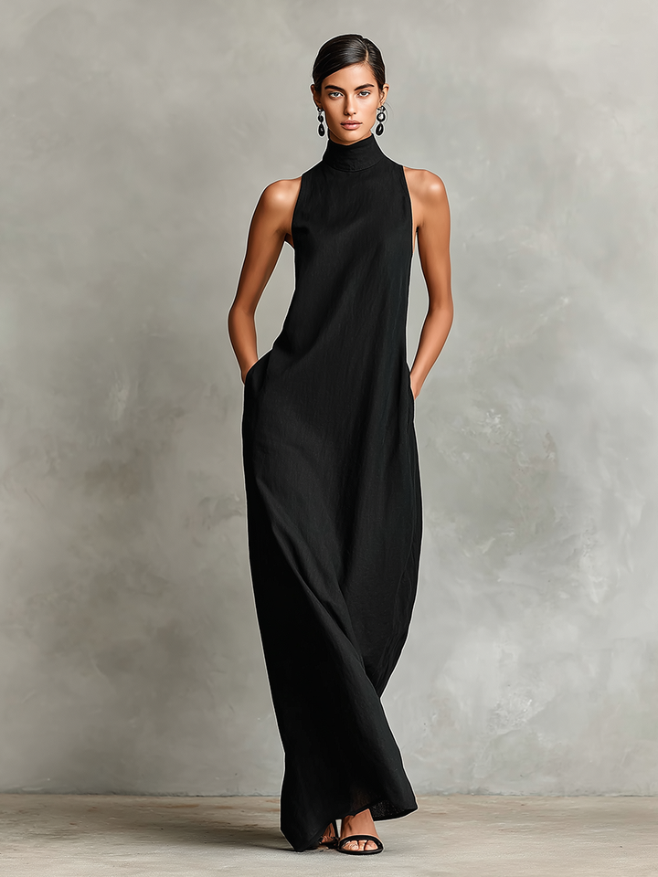 Adelaide - Vestido comprido em linho leve