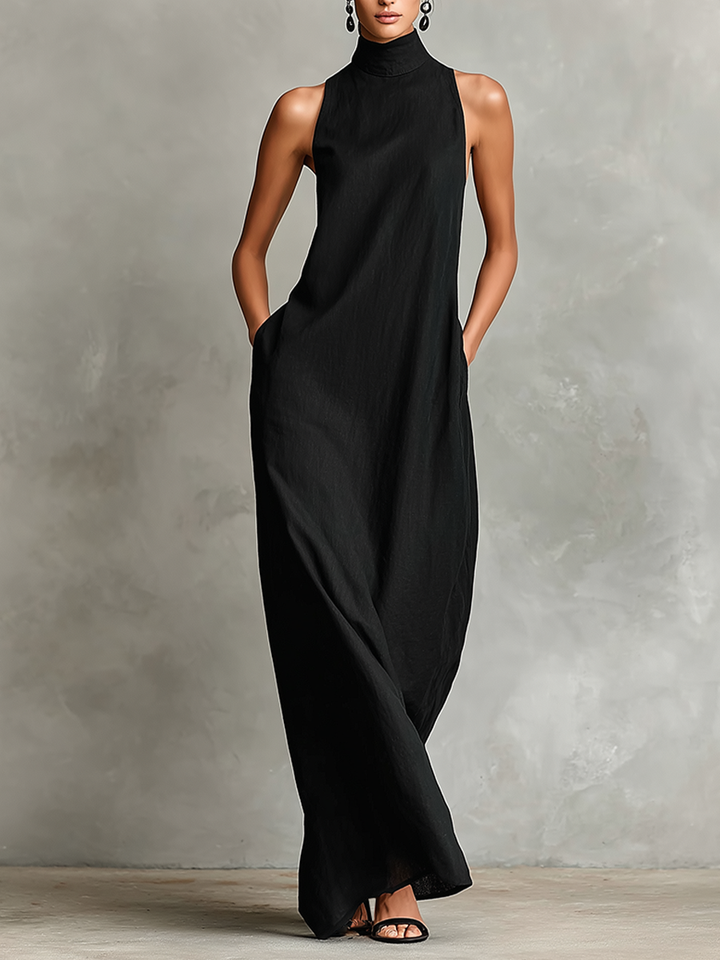 Adelaide - Vestido comprido em linho leve