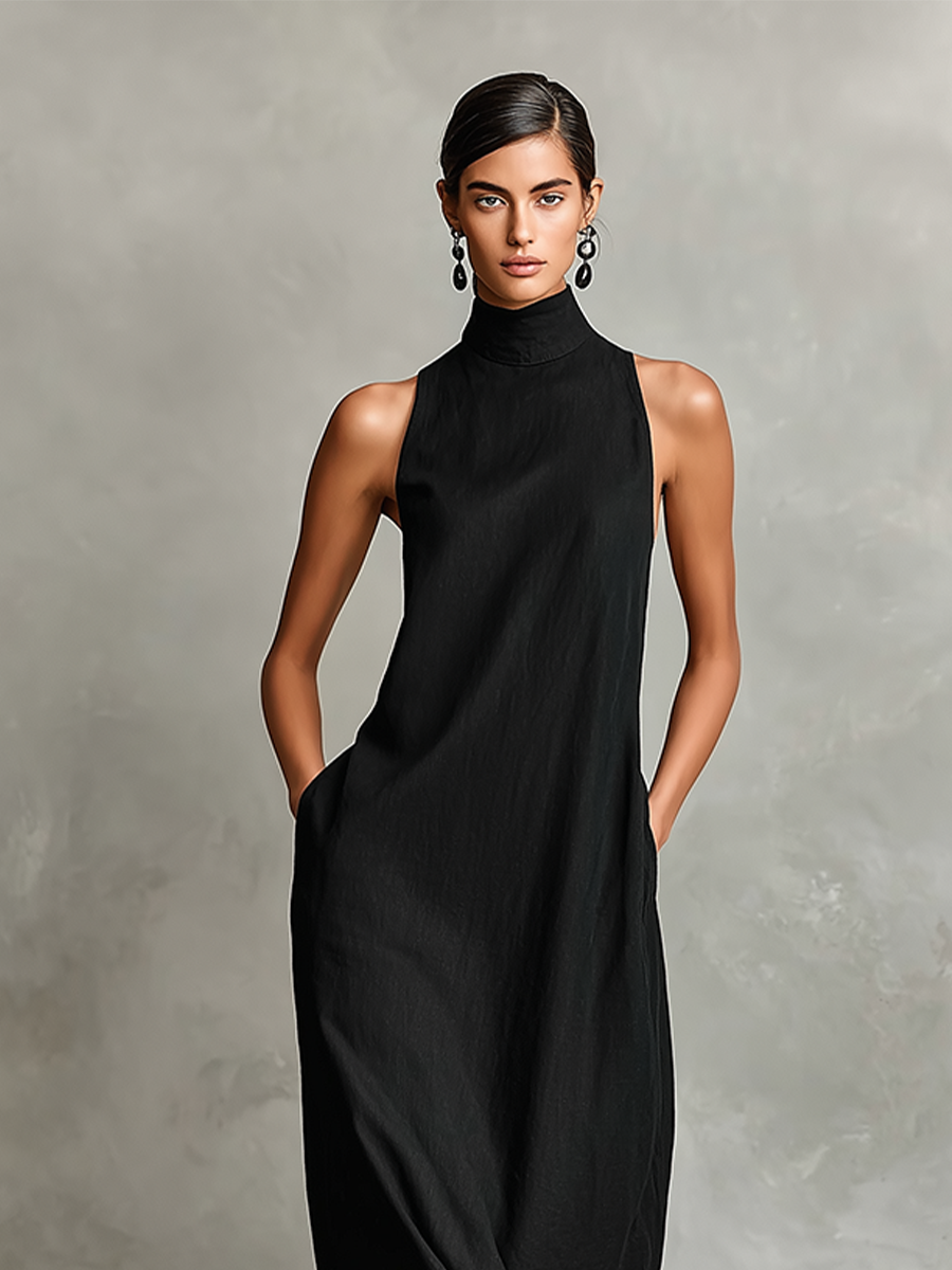 Adelaide - Vestido comprido em linho leve