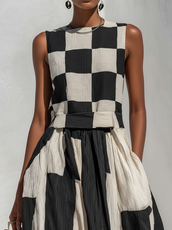 Solenna - Vestido comprido em linho arejado