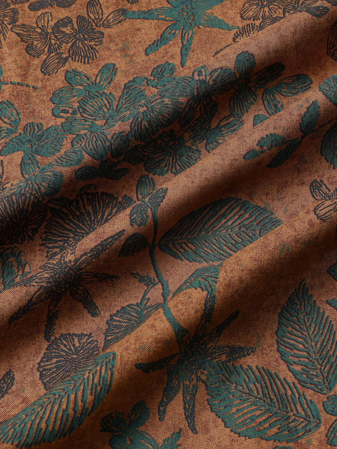 Leoric - Camisa leve de manga curta com estampado floral