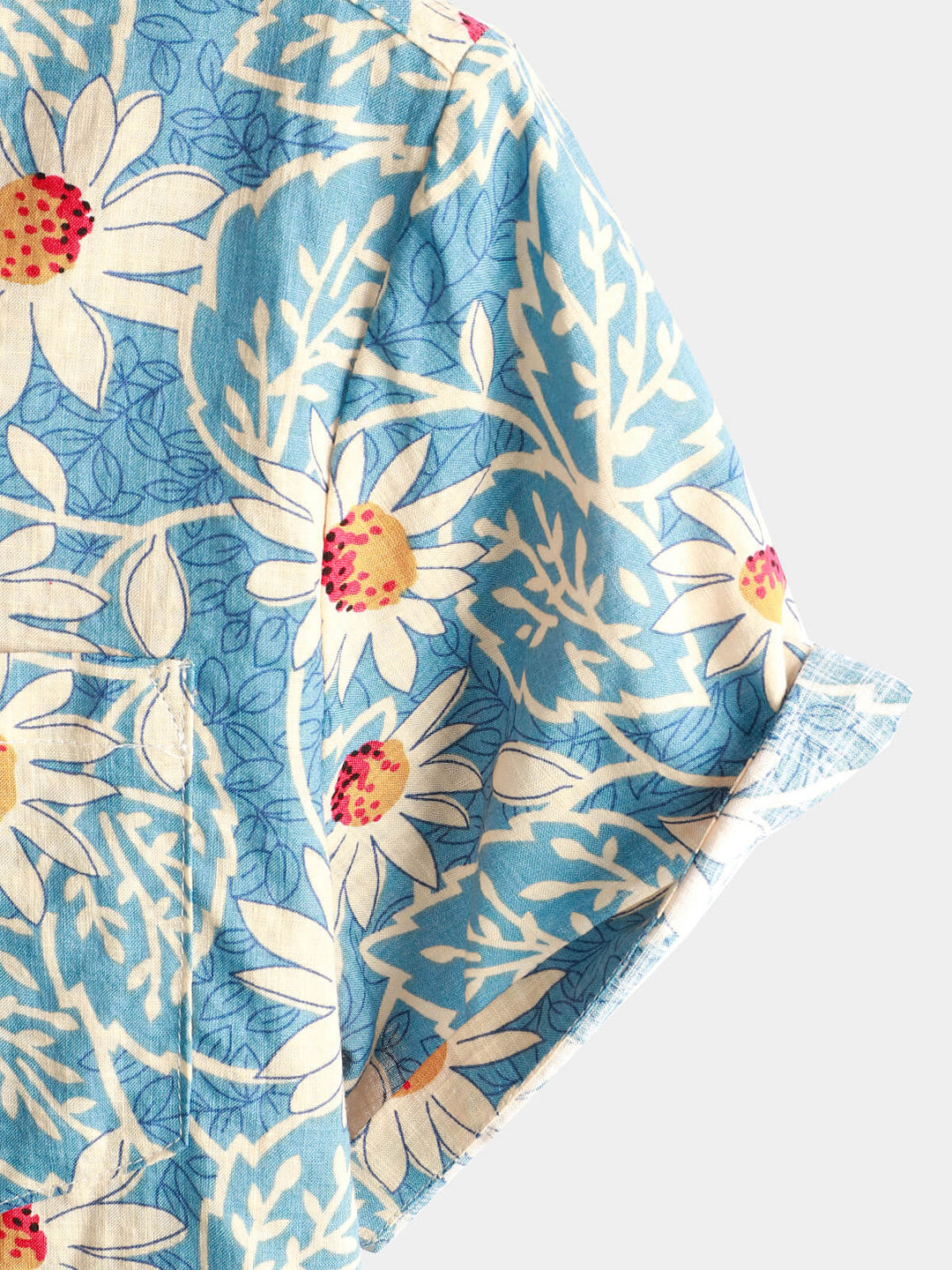Leoric - Camisa leve de manga curta com estampado floral