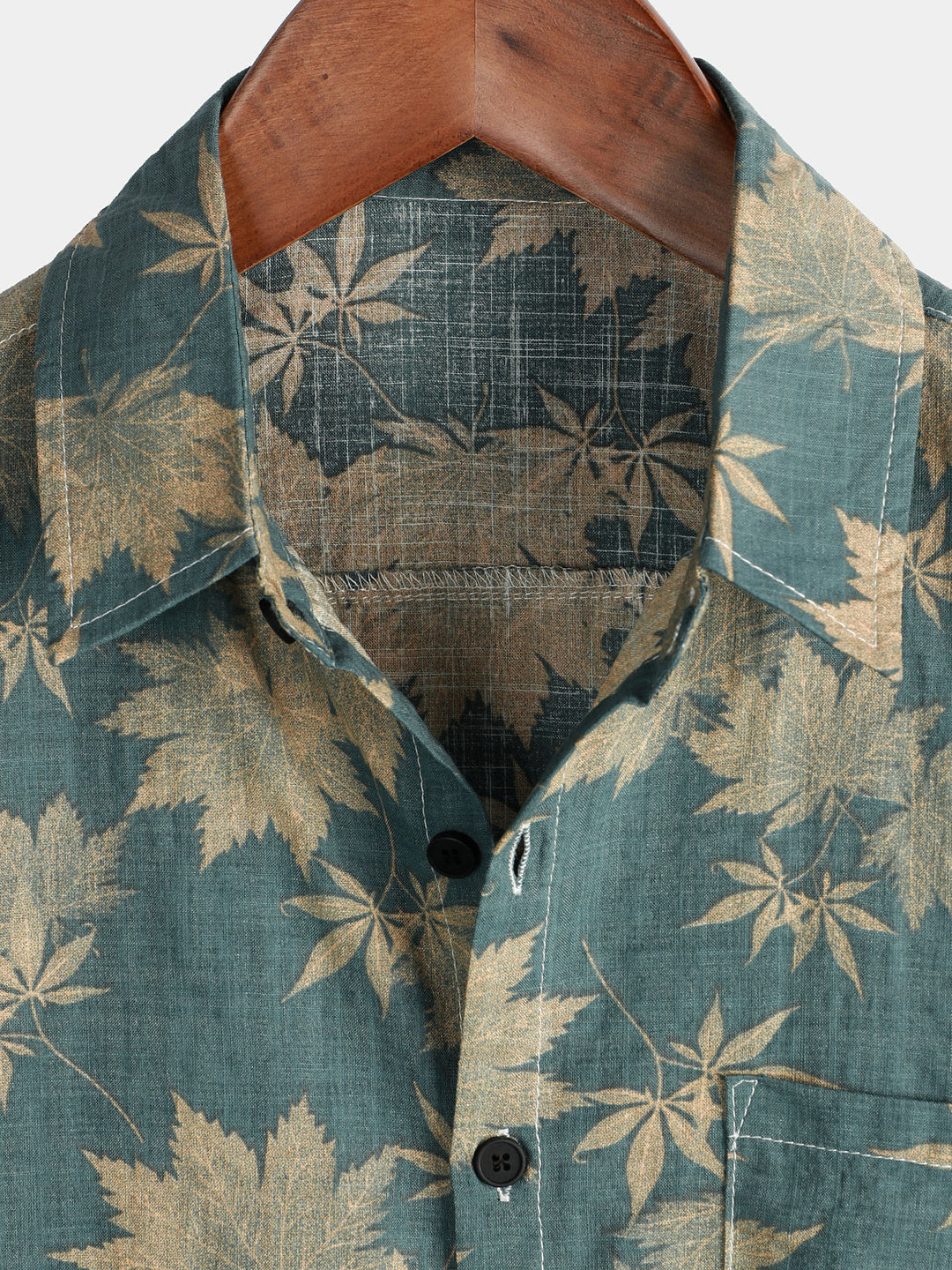 Leoric - Camisa leve de manga curta com estampado floral