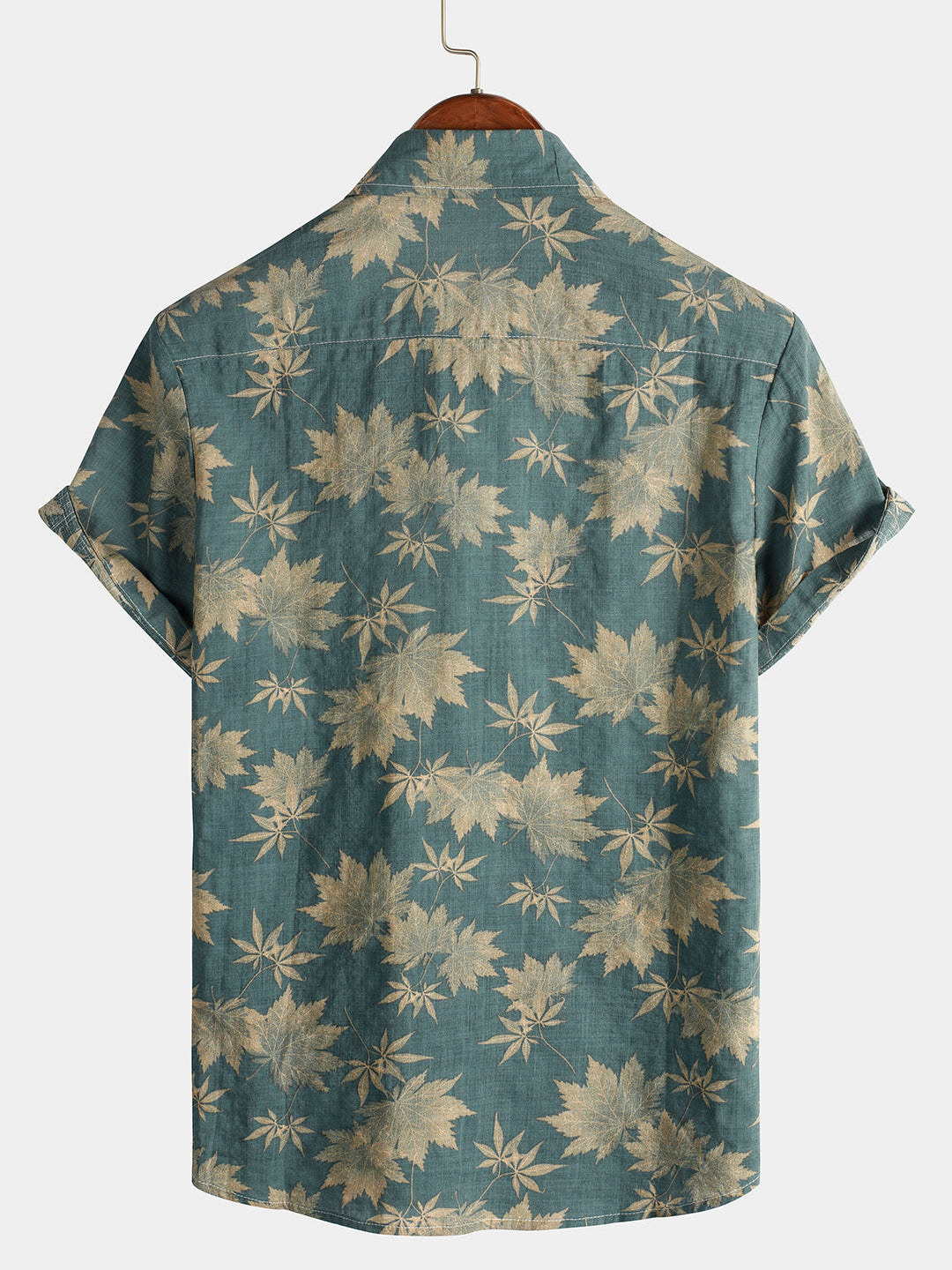 Leoric - Camisa leve de manga curta com estampado floral