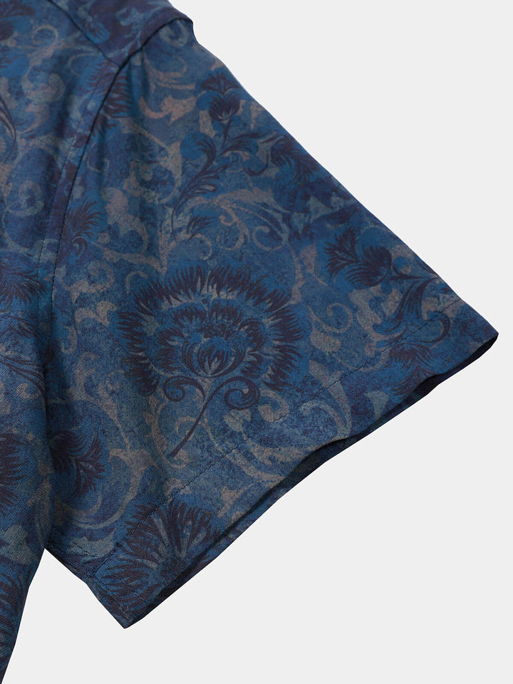 Leoric - Camisa leve de manga curta com estampado floral