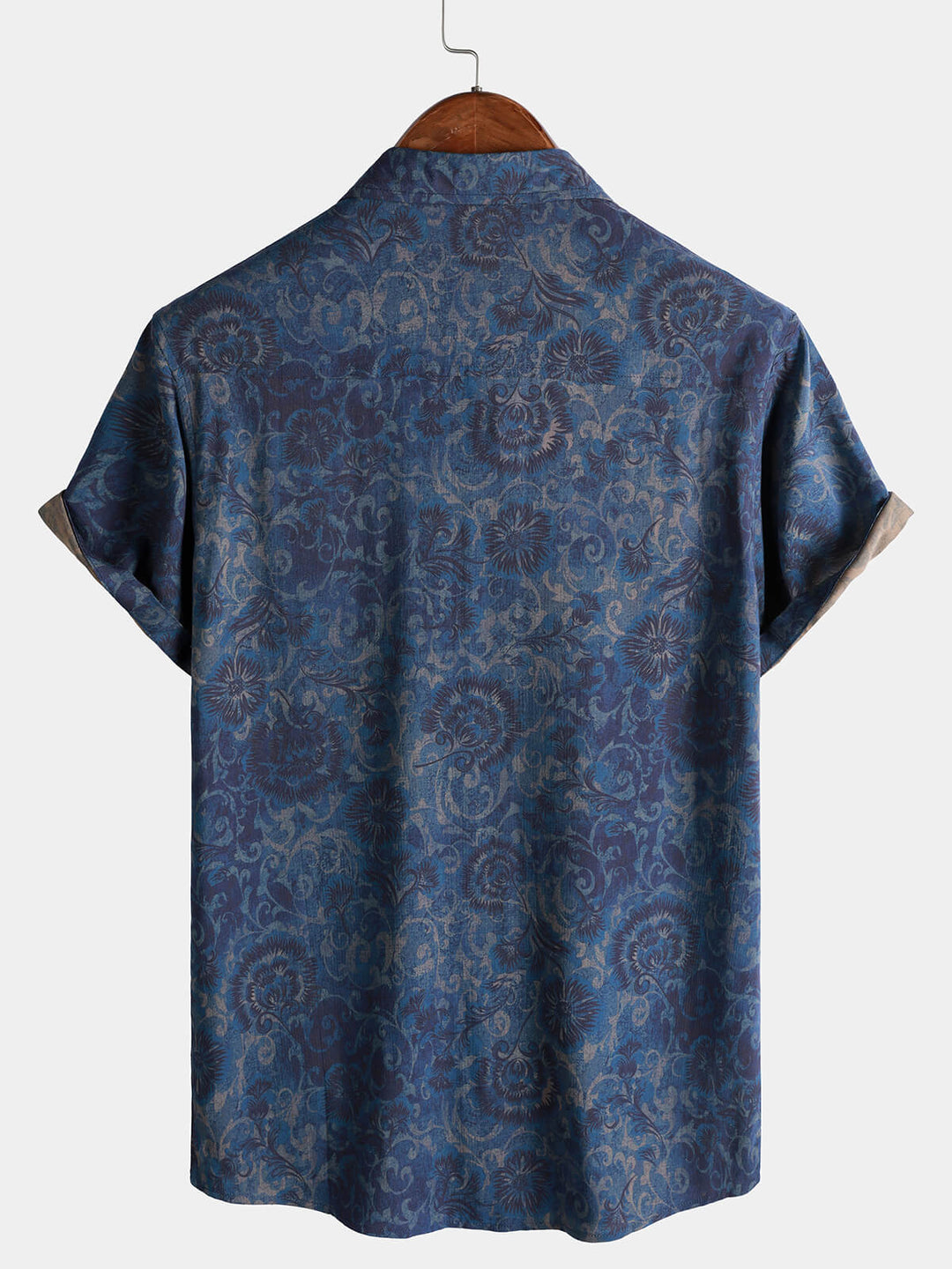 Leoric - Camisa leve de manga curta com estampado floral
