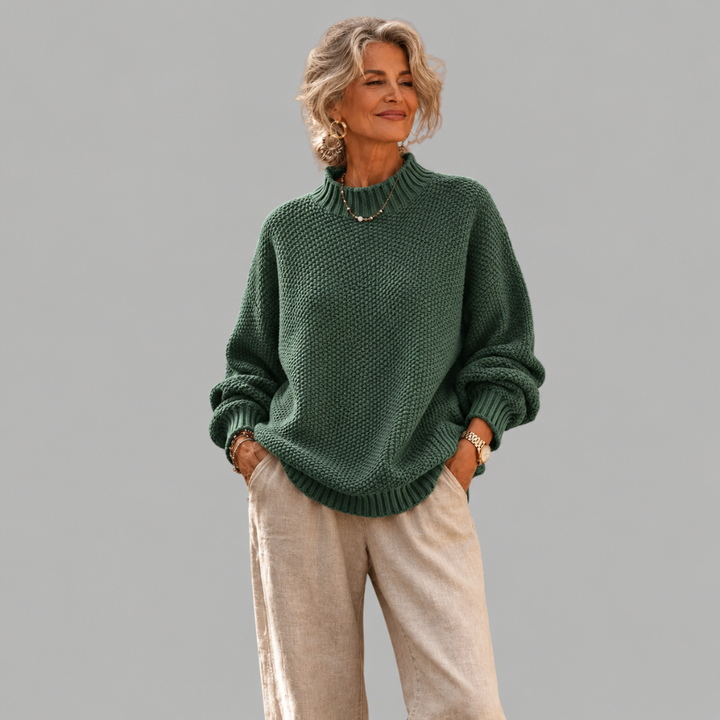 Oriane - Camisola de gola alta texturizada