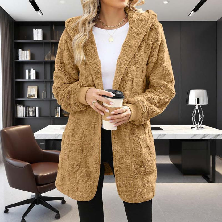 Zinnabelle - Cardigan com capuz em textura de peluche