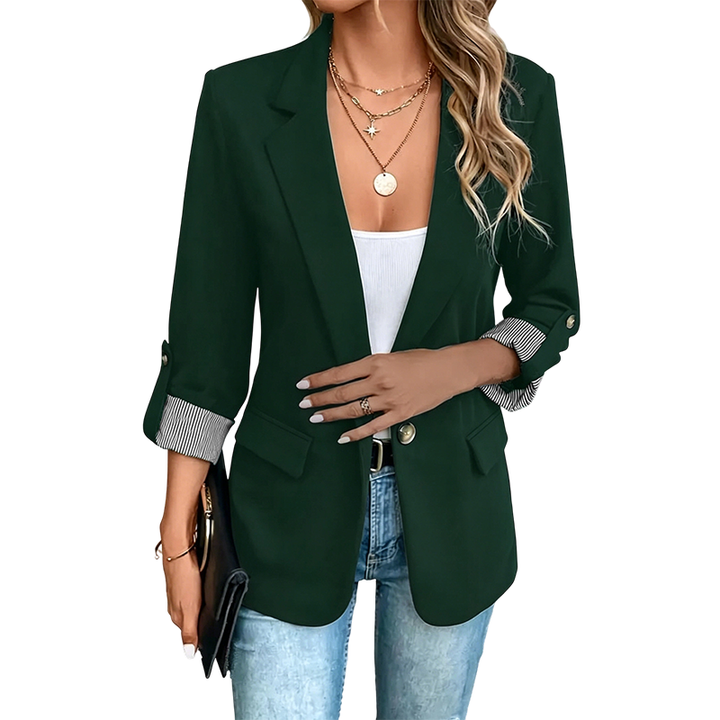 Celenya - Blazer clássico de mangas dobradas