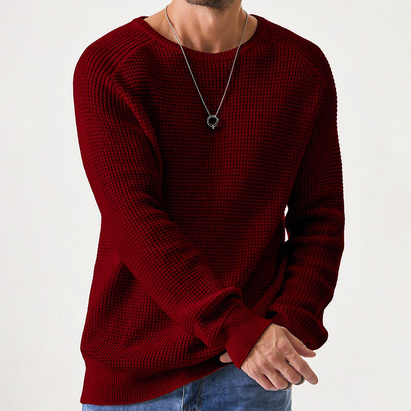 Isric - Camisola de malha texturada com gola redonda