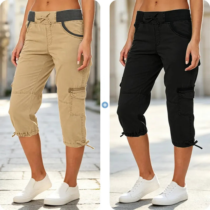 Astrelia - Calças cargo capri utilitárias