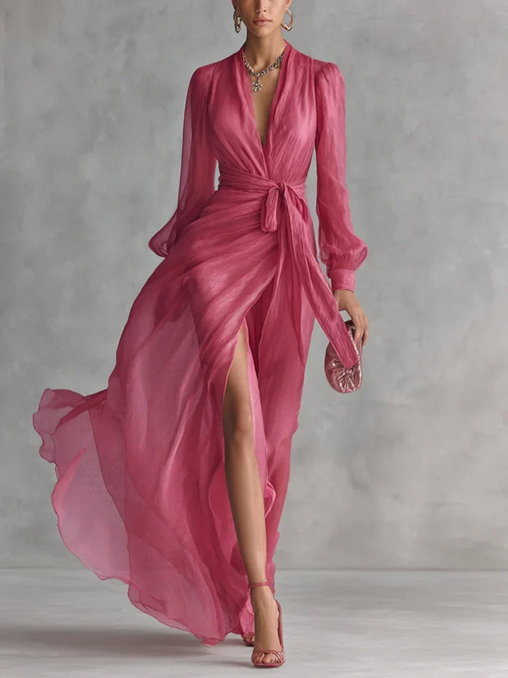Caelissea - Vestido comprido acetinado