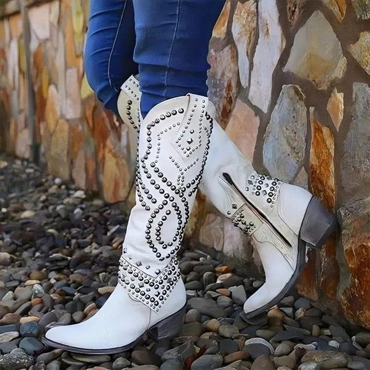 Sylverelle - Botas western vintage com tachas