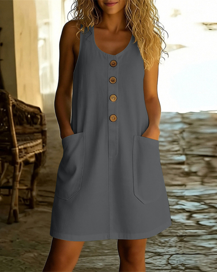 Katelin - Vestido de verão com abotoamento frontal