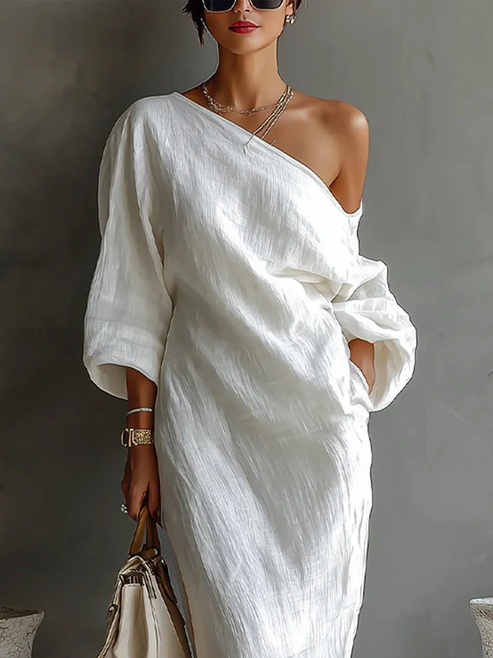 Adoressa - Vestido longo escultural de um ombro só