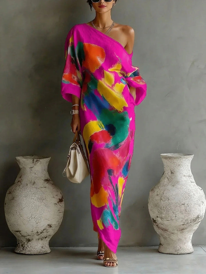 Adoressa - Vestido longo escultural de um ombro só