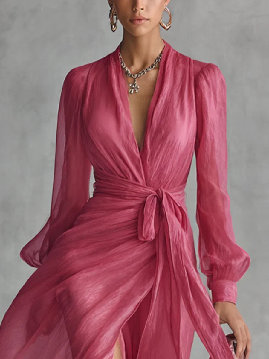 Caelissea - Vestido comprido acetinado
