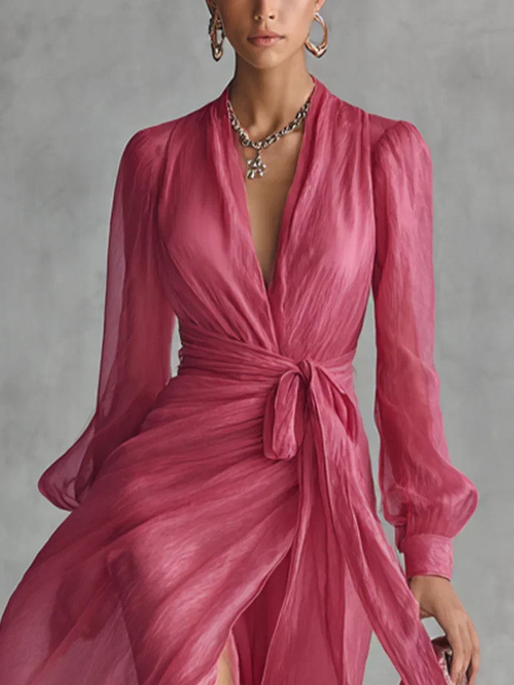 Caelissea - Vestido comprido acetinado