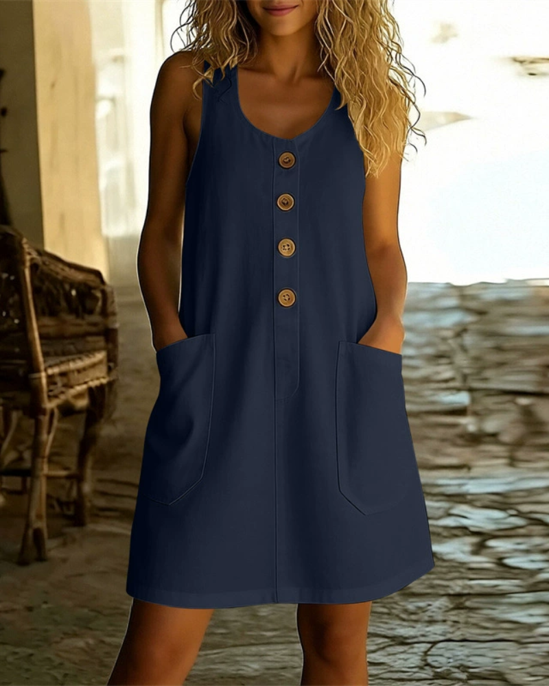 Katelin - Vestido de verão com abotoamento frontal