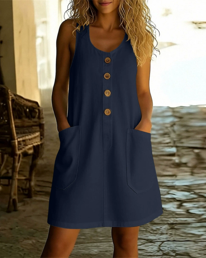 Katelin - Vestido de verão com abotoamento frontal