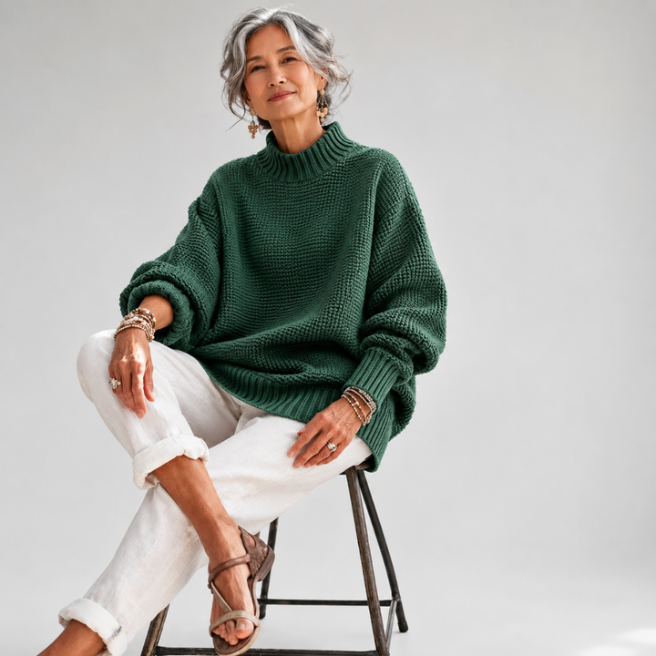 Oriane - Camisola de gola alta texturizada
