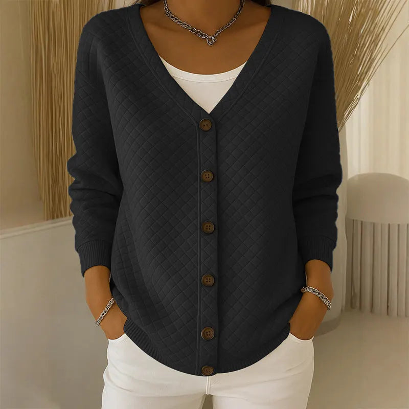 Delavie - Cardigan em malha acolchoada com botões