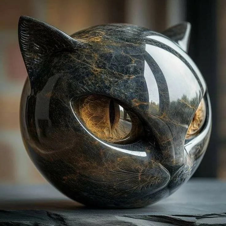 Bellanora - Ornamento escultural em forma de cabeça de gato