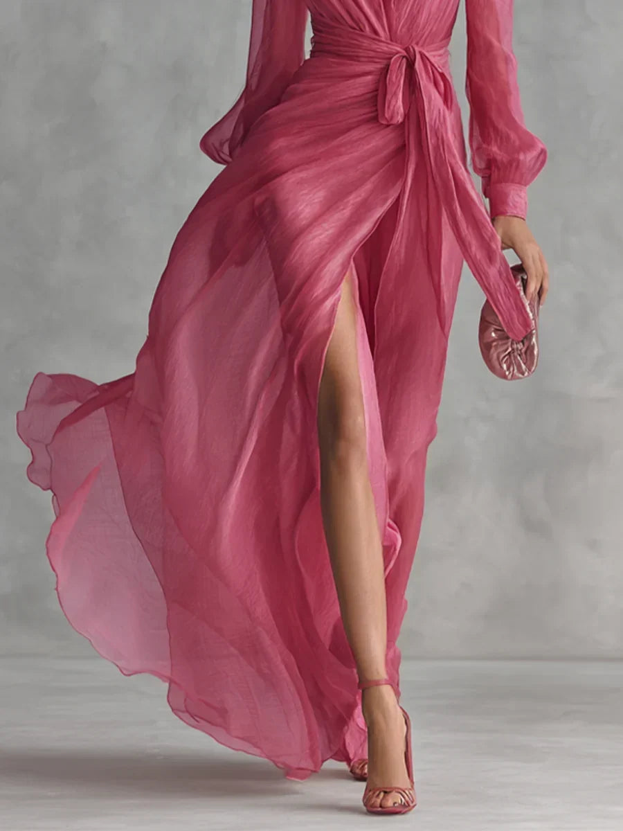 Caelissea - Vestido comprido acetinado