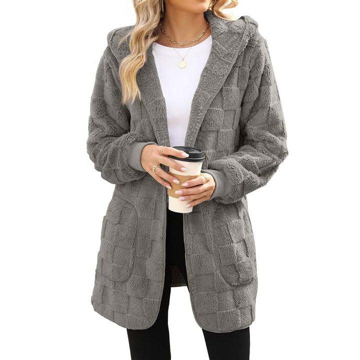 Zinnabelle - Cardigan com capuz em textura de peluche