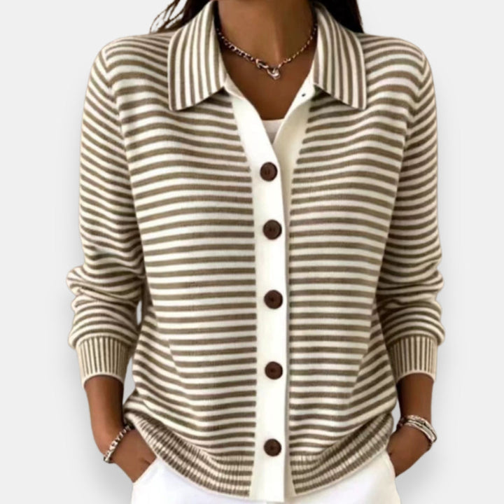 Briana - Cardigan às riscas de toque suave