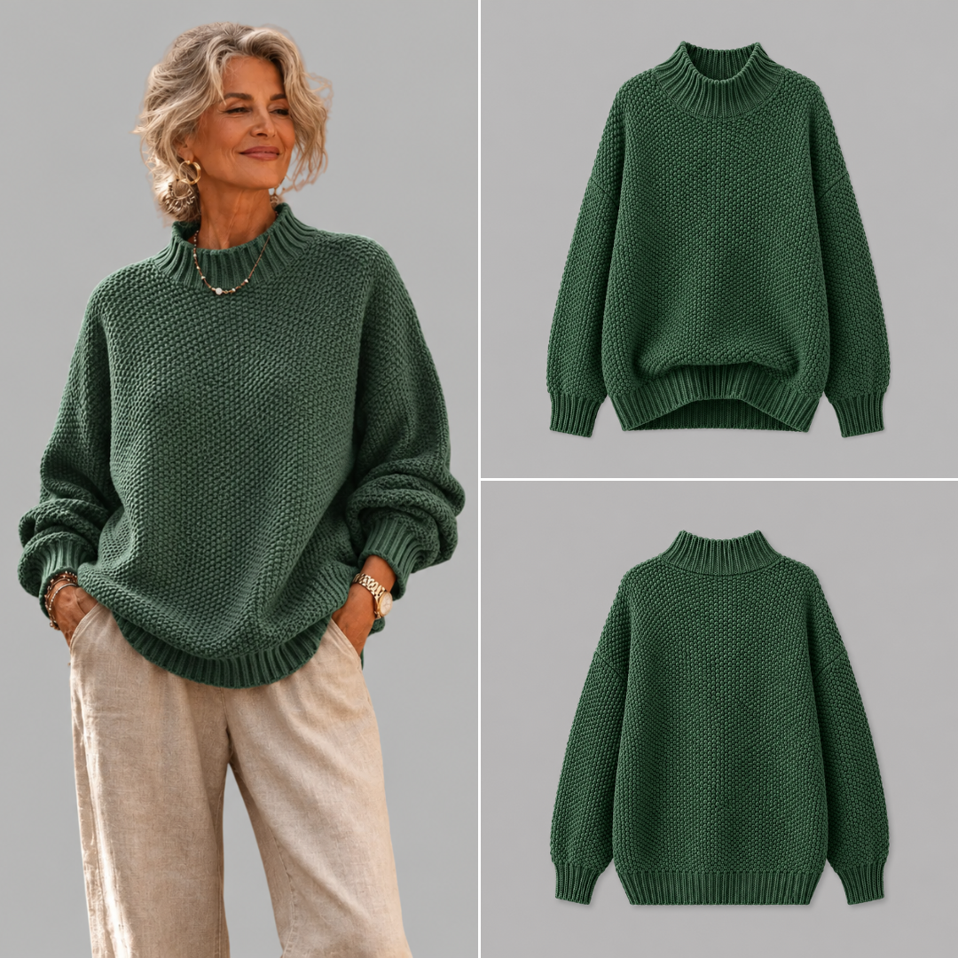 Oriane - Camisola de gola alta texturizada