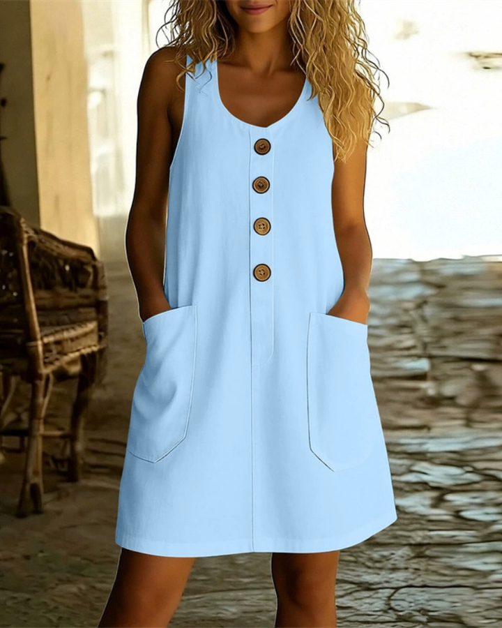 Katelin - Vestido de verão com abotoamento frontal