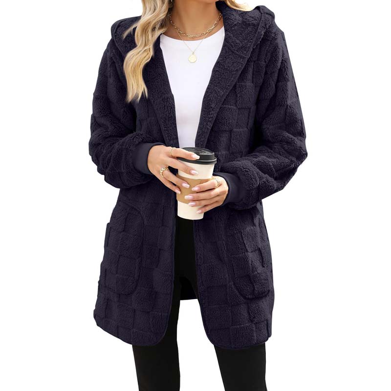 Zinnabelle - Cardigan com capuz em textura de peluche