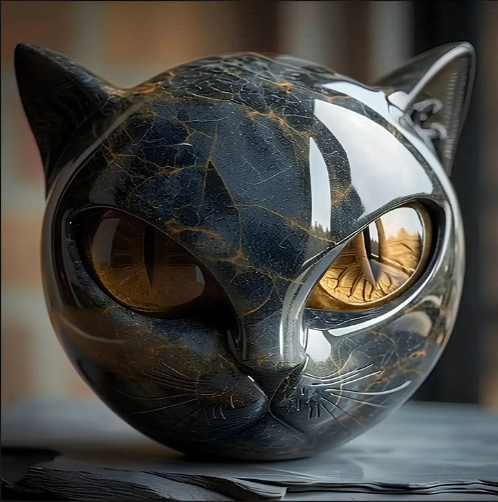 Bellanora - Ornamento escultural em forma de cabeça de gato